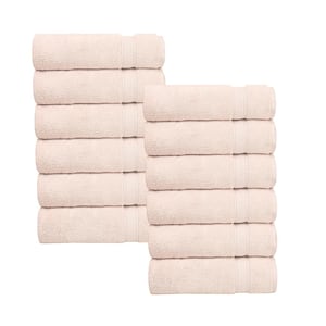 A1HC Wash Cloth 500 GSM Duet Technology 100% Cotton Ring Spun Peach Blush 13 in. x 13 in. Quick Dry (Set of 12)