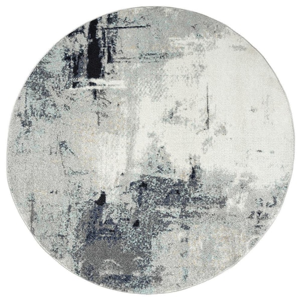 Solstice Multi-Colored 8 ft. Round Abstract Area Rug