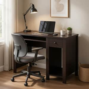 South Shore 41 in. Black Rectangular 1 -Drawer Computer Desk with