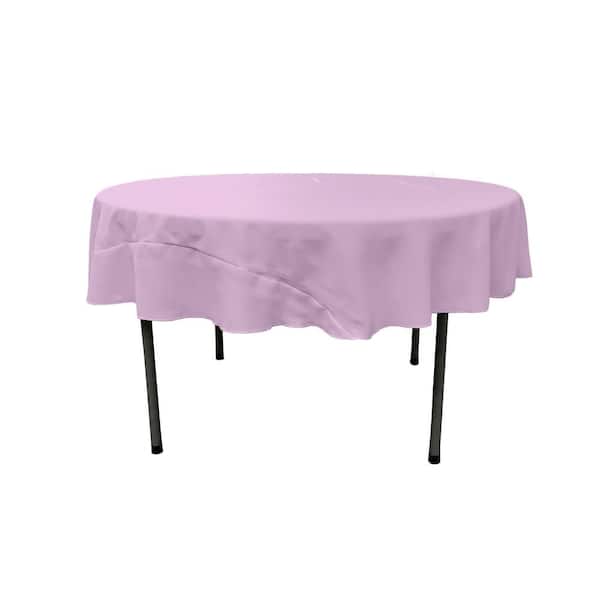 LA Linen Lilac 72 in. Round Polyester Poplin Tablecloth