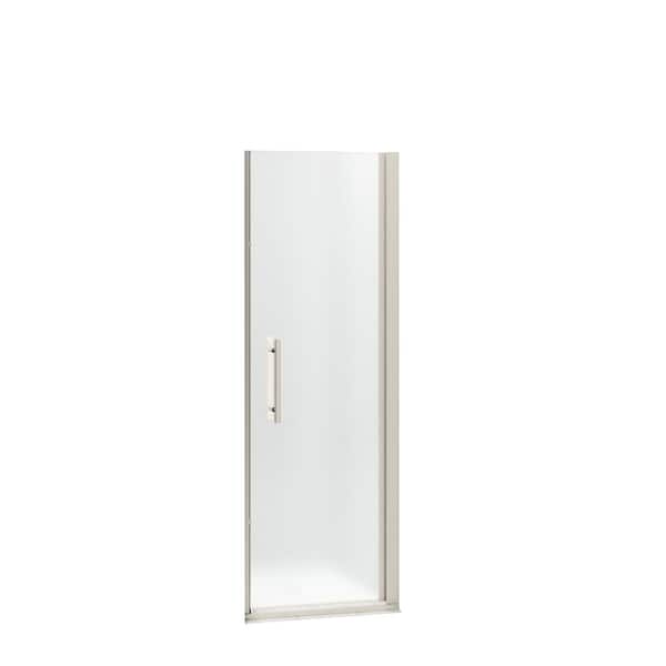 STERLING Finesse Peak 27 in. x 67 in. Frameless Pivot Shower Door in Nickel