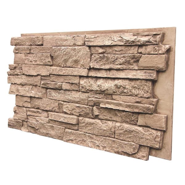 Tritan BP - 24 In X 48 In X 1.75 In Canyons Edge Stack Stone Panel - Gray Fox (7 Sq. Ft / Per Panel