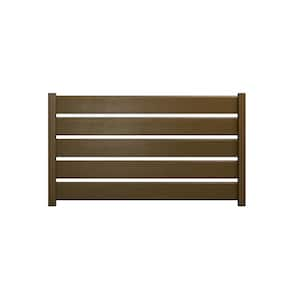 Composite Modern Horizontal Semi-Privacy Perimeter Fence (3.5 ft. H x 6 ft. W) Rosewood