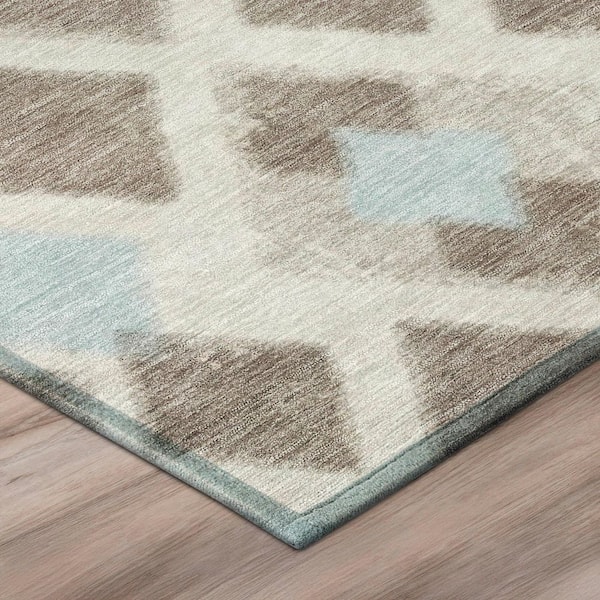 Chantille Machine Washable Indoor/Outdoor Abstract ACN3021 Mocha 10 ft. x 14 ft. Area Rug
