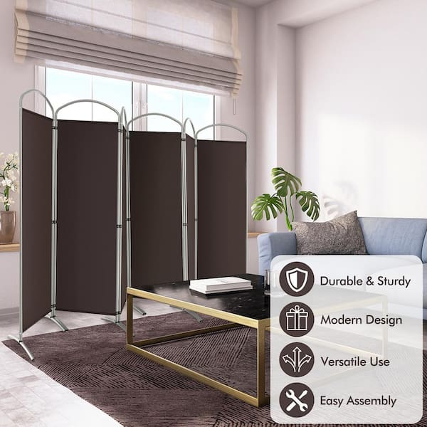 Costway 6-Panels Folding Privacy Screen 6 ft. Tall Fabric