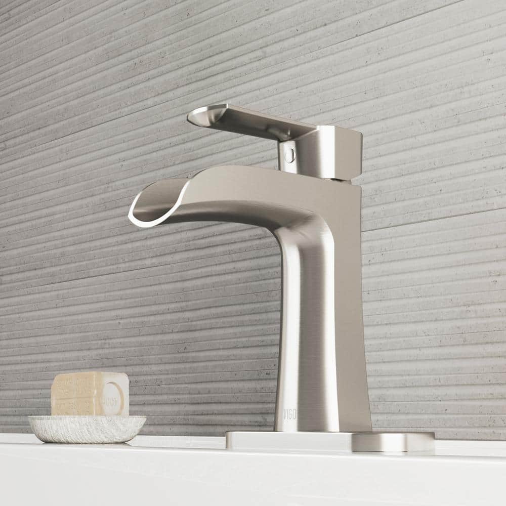 Brushed Nickel Modern Bathroom Faucet Deck Plate