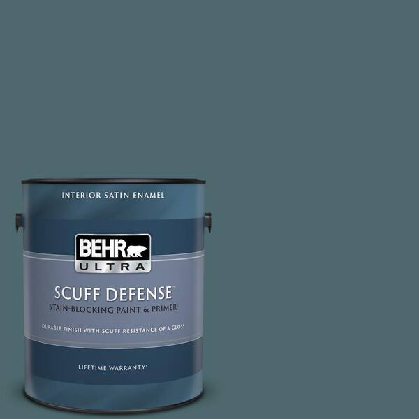 BEHR ULTRA 1 gal. #510F-6 Solitude Extra Durable Satin Enamel Interior Paint & Primer