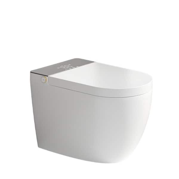 Modern Round Smart Bidet Toilet 1.27/1.06 GPF in White with Auto Open/Close Lid, Auto Flush, Heated Seat
