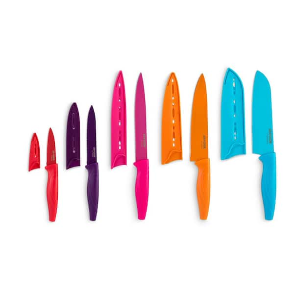 Unbranded 10-Piece Colorful Knife Set with Matching Blade Covers