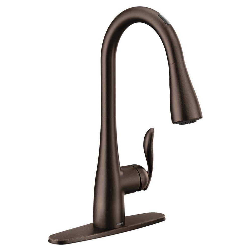 Oil Rubbed Bronze Smart Kitchen Faucet with Pull-Out Spray
