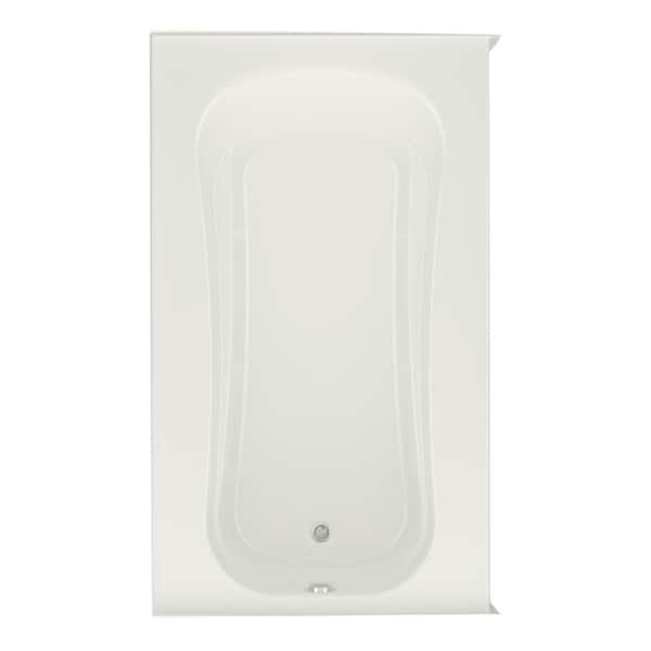 Aquatic Cariani 72 in. Soaking Bathtub Acrylic Left Drain in Biscuit Rectangular Alcove