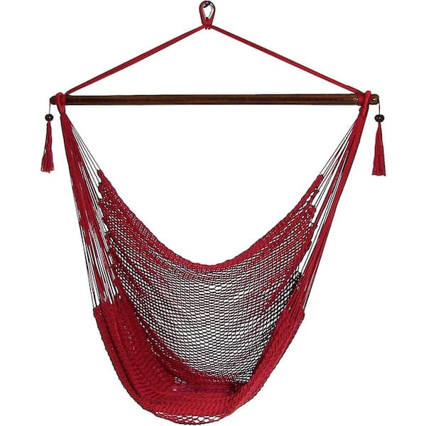 Sunnydaze Caribbean 4 ft. X-Large Hammock Chair in Red