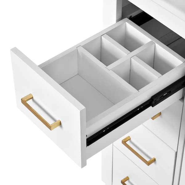 Unbranded Chevron 30 in. Single Freestanding White Color Bath Vanity with White Ceramic Top Unassembled