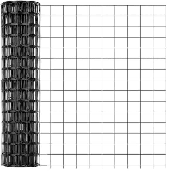 PVC Coated Welded Wire Fence 36 in. 14-Gauge Galvanized Vinyl Mesh Roll for Outdoor Garden Yard Animal Protection