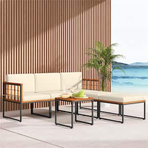 6-Piece Acacia Wood Patio Conversation Set with CushionGuard