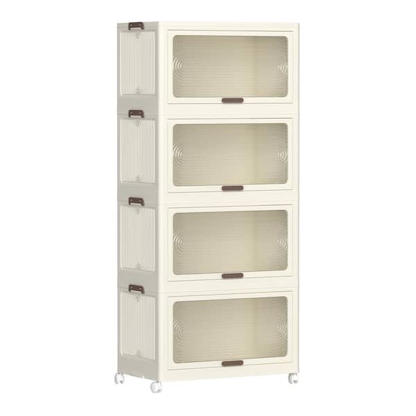 Peohud 4-Pack White Storage Bins – Open Pantry Organizers With Handles