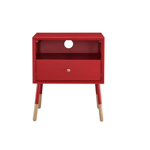 Acme Furniture Sonria II Red and Natural End Table