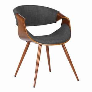 Brown and Gray Fabric Tapered Legs Dining Chair