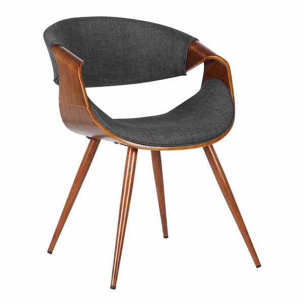 Benjara Brown and Gray Fabric Tapered Legs Dining Chair