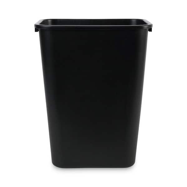 10.25 Gal. Black Soft-Sided Plastic Household Trash Can