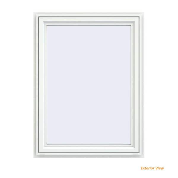 JELD-WEN 29.5 in. x 47.5 in. V-4500 Series White Vinyl Left-Handed Casement Window with Fiberglass Mesh Screen
