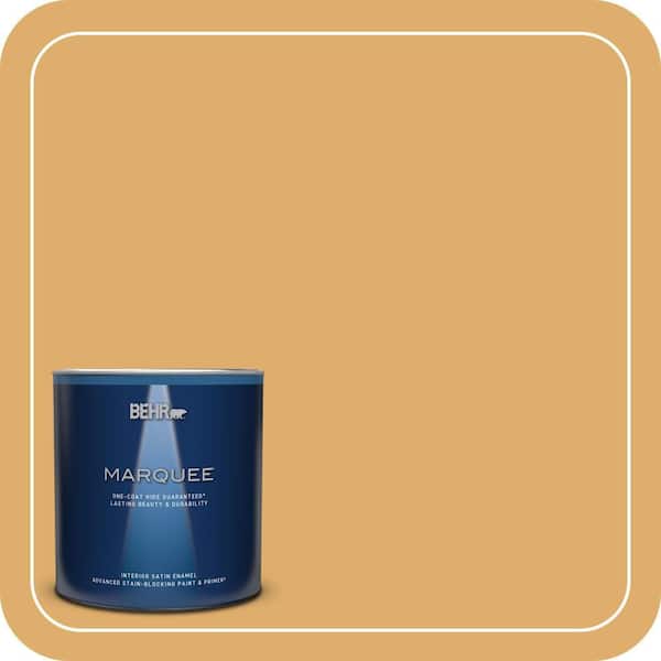 BEHR MARQUEE 1 qt. #320D-5 Sweet Maple Satin Enamel Interior Paint & Primer