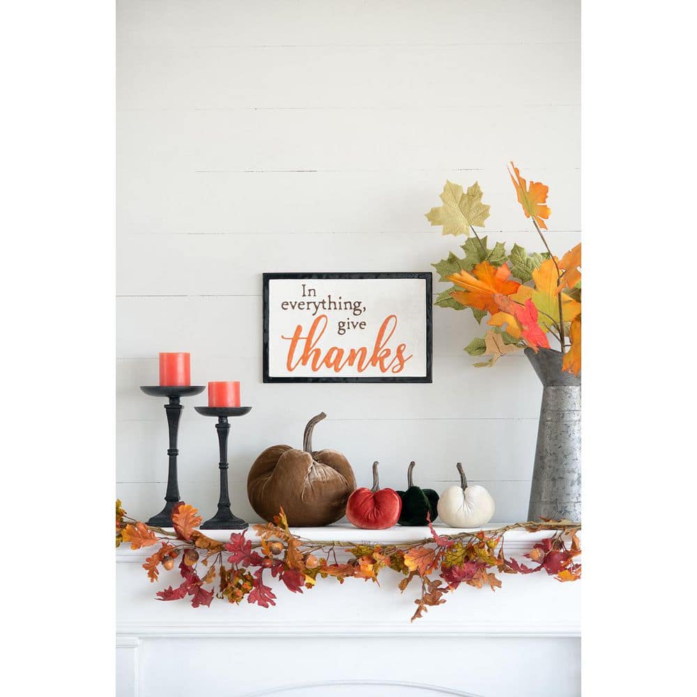 2-Pieces 16 in. x 10.5 in. Thanks Wall Sign Multicolor Wall Art