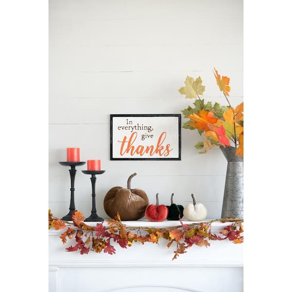 2-Pieces 16 in. x 10.5 in. Thanks Wall Sign Multicolor Wall Art