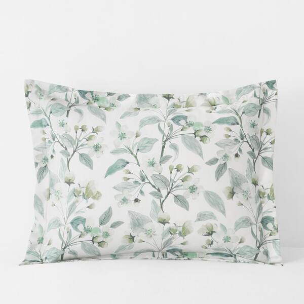 The Company Store Legends Hotel Floral Muse Wrinkle-Free White Multi Floral Sateen Standard Sham