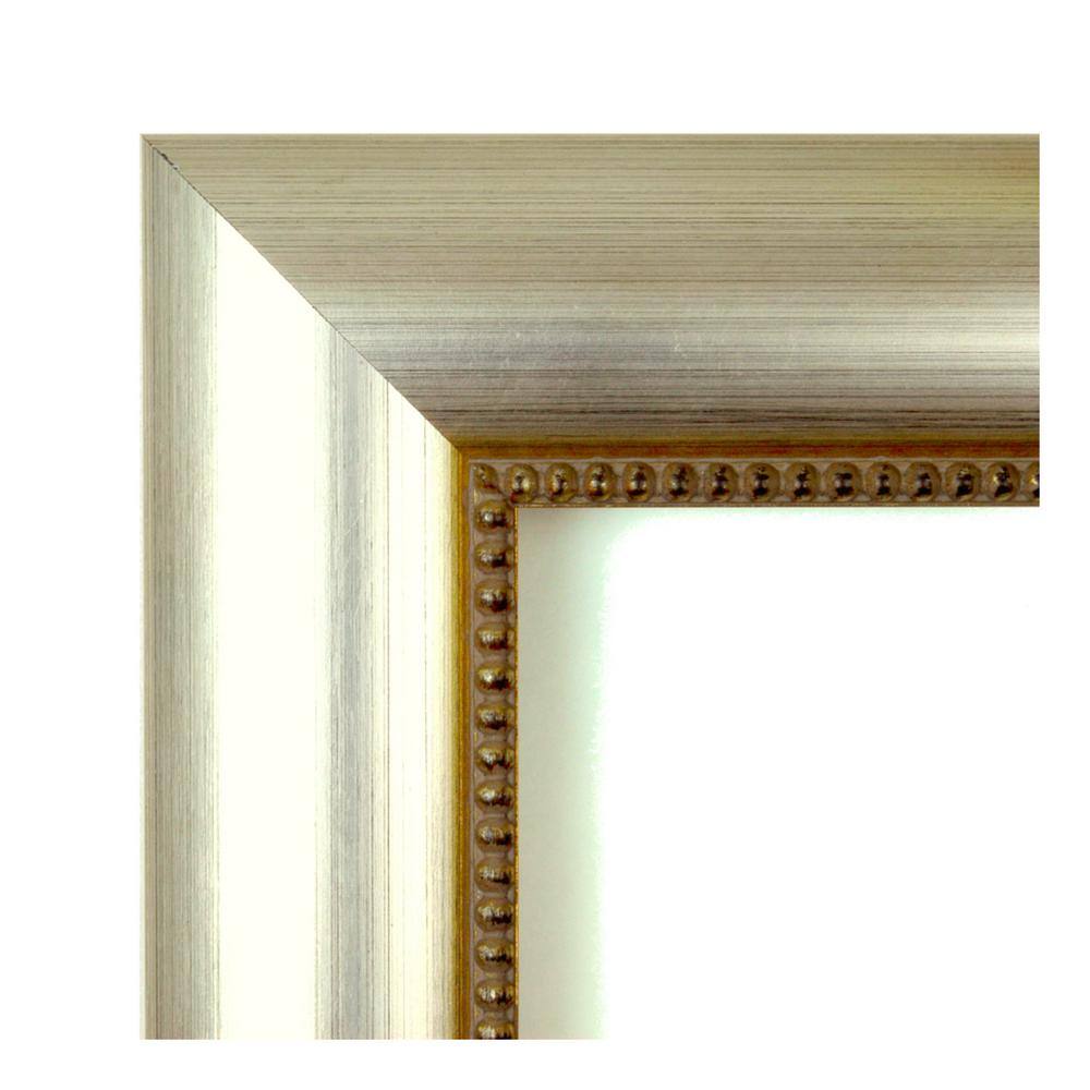 Vegas Curved Silver Beaded Wood Framed Vanity Mirror