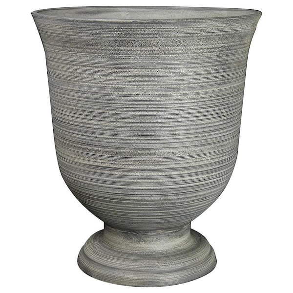 CHG CLASSIC HOME & GARDEN Greenwich 16 in. Striated Granite Resin Urn