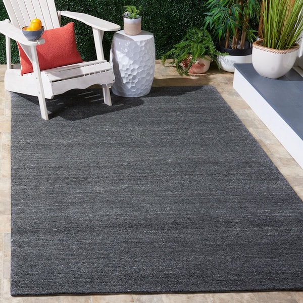 Outdoor Micro-Loop Dark Gray 4 ft. x 6 ft. Solid Area Rug