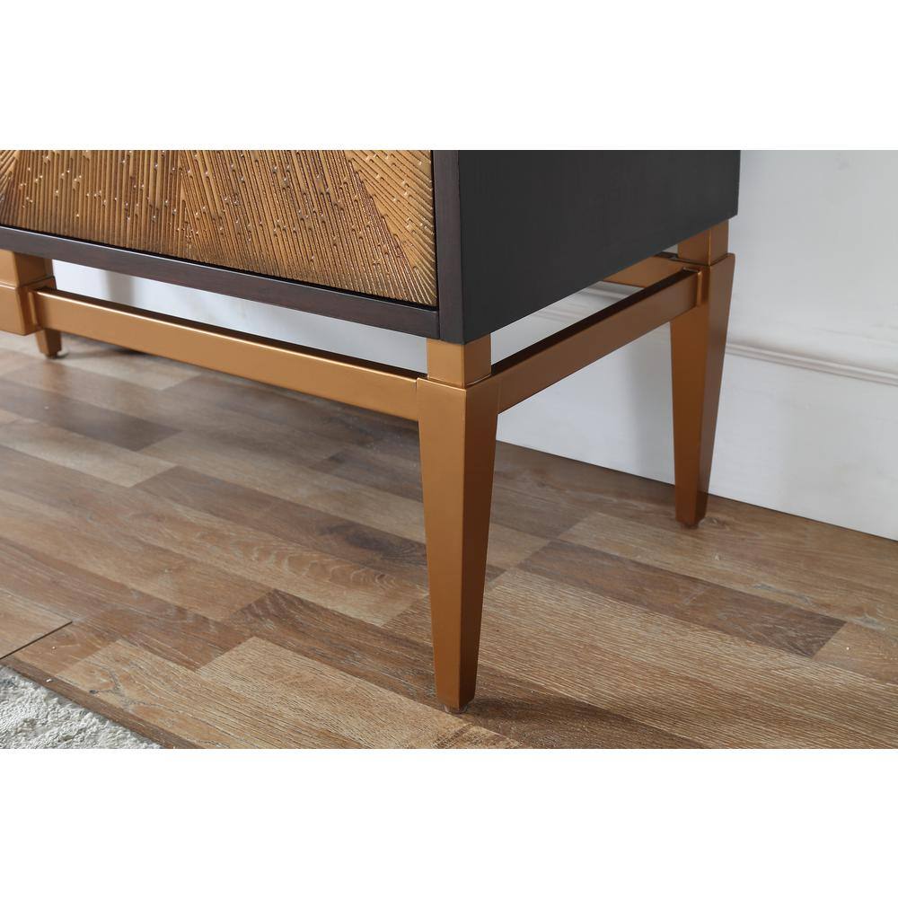 Labardi 36" Brown and Antique Gold Accent Cabinet