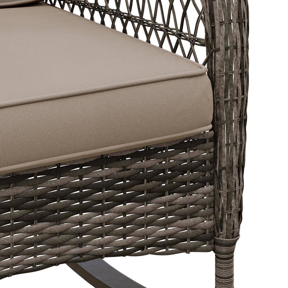 Salerno Brown Handwoven Resin Wicker Outdoor Rocking Chair