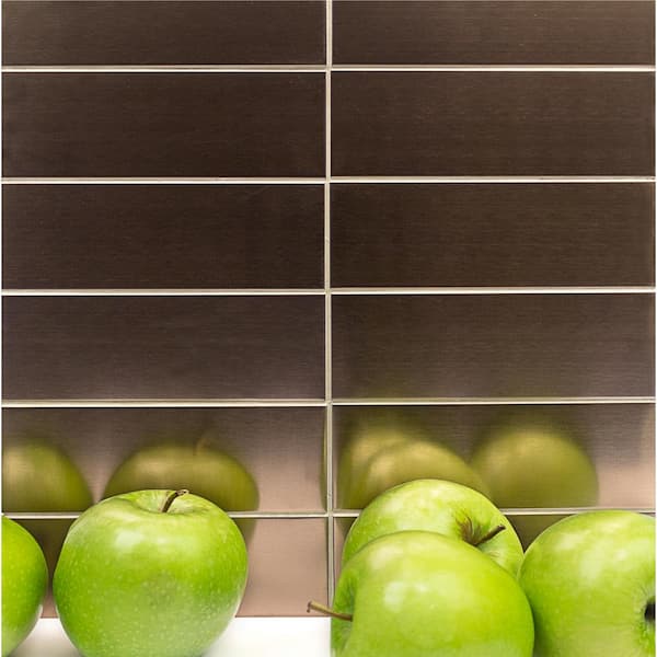 Metal Copper 2 in. x 6 in. x 8mm Stainless Steel Subway Wall Tile (120 pieces / 10 sq. ft. / case)