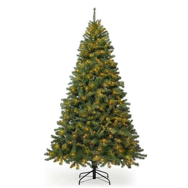 7.5 ft. Pre-Lit LED Artificial Christmas Tree with 550-Lights with Foldable Stand