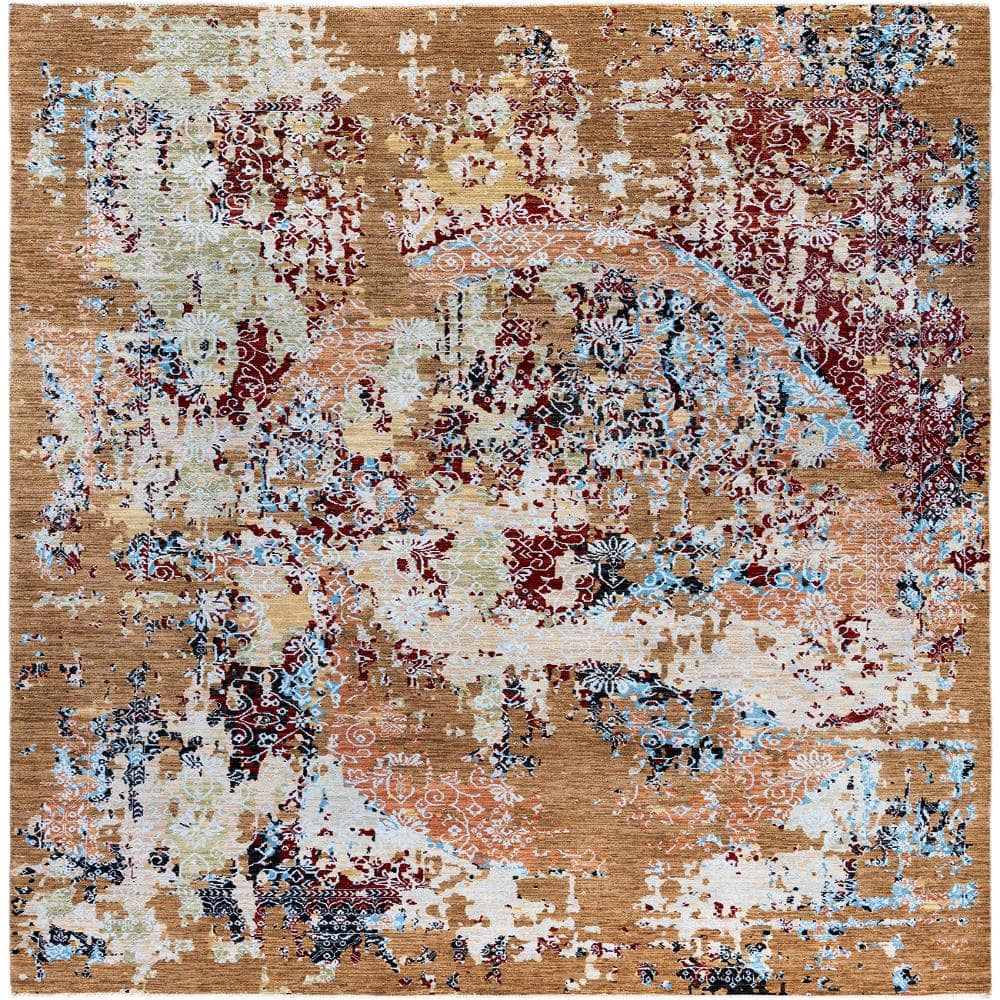 Ikat Brown 8 X 10 Hand-Knotted Wool Silk Indoor Area Rug price history on PriceWatchPro