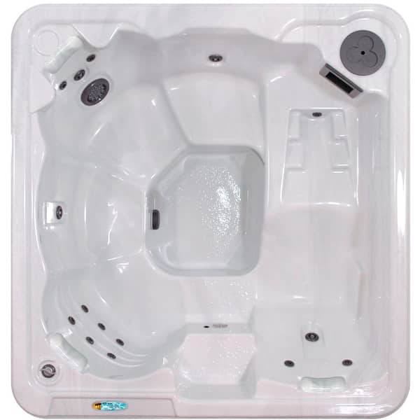 USA SPAS Gibraltar 6-Person Lounger Standard Hot Tub with 48-Jets, Ozonator, Led Light, Polar Insulation and Hard Cover