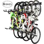 RaxGo Garage Bike Rack, Wall Mounted Bicycle Storage Hanger, 6 Adjustable Hooks