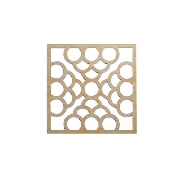 15-3/8" x 15-3/8" x 1/4" Medium Harlingen Decorative Fretwork Wood Wall Panels, Birch (50-Pack)