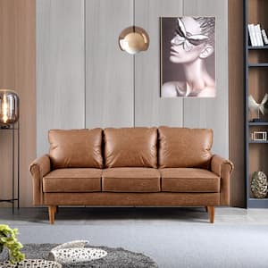 Magic 74 in. Rolled Arm 3-Seater Sofa in Light Brown