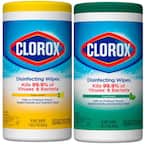 75-Count Crisp Lemon and Fresh Scent Bleach Free Disinfecting leaning Wipes (2-Pack)