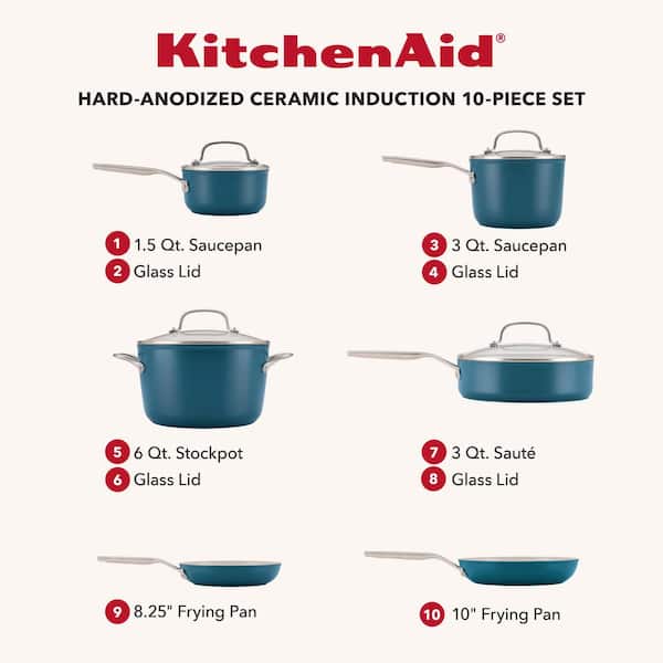 KitchenAid 10-Piece Hard-Anodized Aluminum Ceramic Nonstick