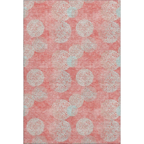 Addison Rugs Mayfield Premium Machine Washable Abstract AMF977 Salmon 8 ft. x 10 ft. Area Rug