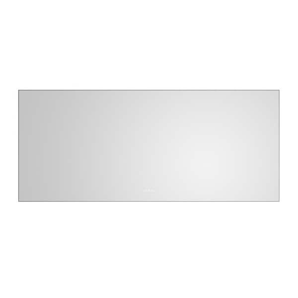 tunuo 84 in. W x 36 in. H Large Rectangular Aluminum Framed LED Anti-fog Wall Bathroom Vanity Mirror in Matte Black