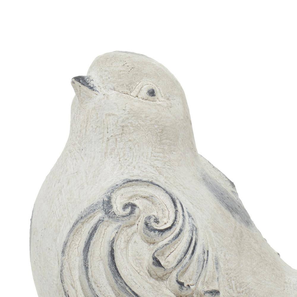 Gray Polystone Bird Garden Sculptures, Set of 2, 12" x 8"