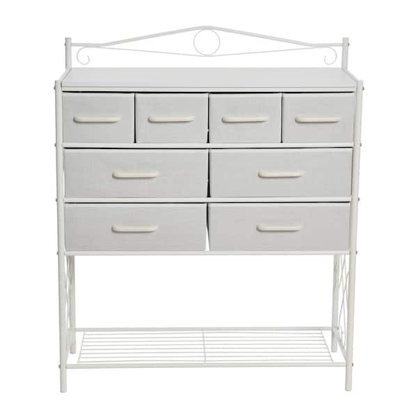 Victoria 8-Drawer Storage Tower, Narrow, Scandinavian White