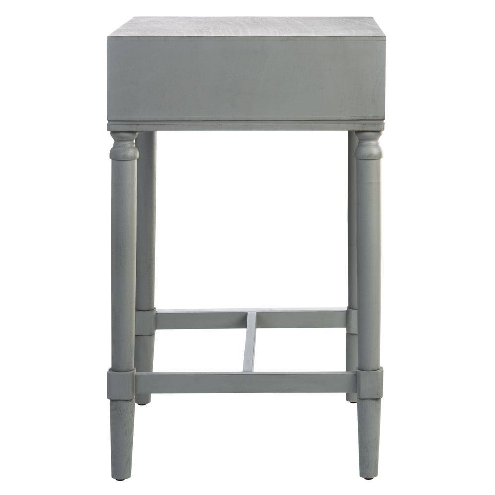 Distressed Gray Wood and Metal Accent Table with Storage