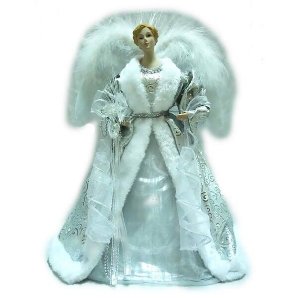 Home Accents Holiday 18 in. Silver LED Fiber Optic Angel