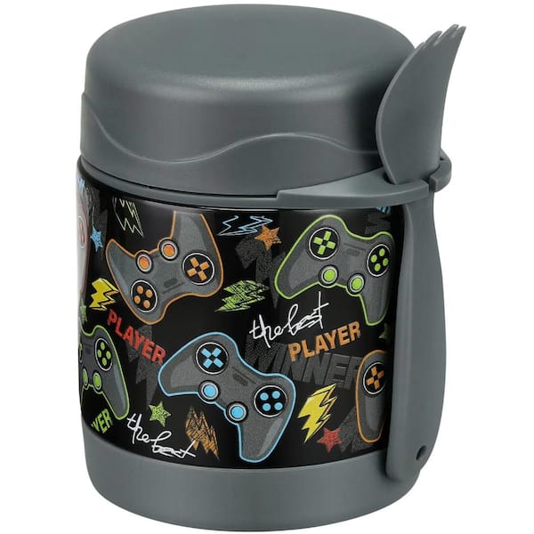 PRIMEPLUS 10oz. Soup Thermo for Hot Food Kids Insulated Food Jar Thermo Hot Food Lunch Container, Stainless Steel Lunch Box, Black